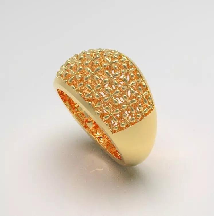 ring  gold and silver 3D printable jewelry model stl obj 3dm