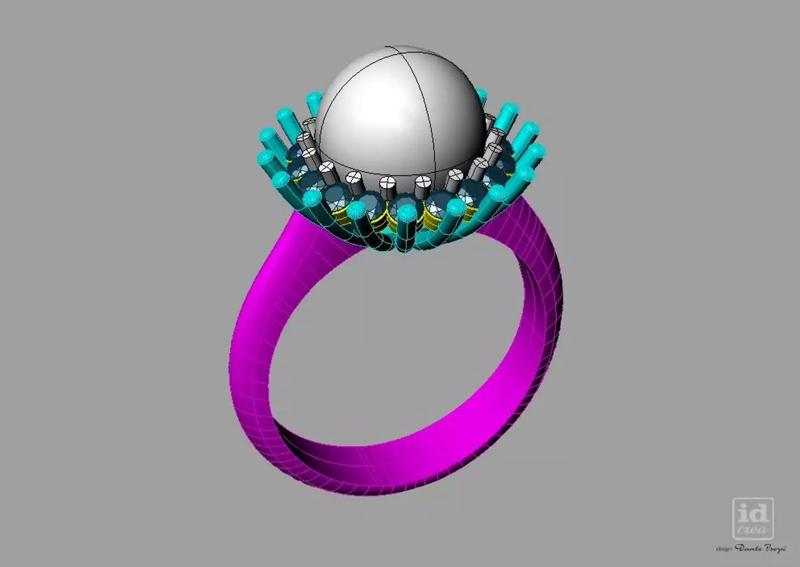 Ring with perl diamonds anello con perla thaiti diamanti AP2422