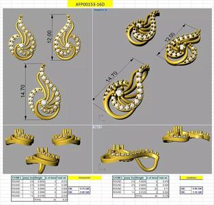 3d printable model diamond pendant gold