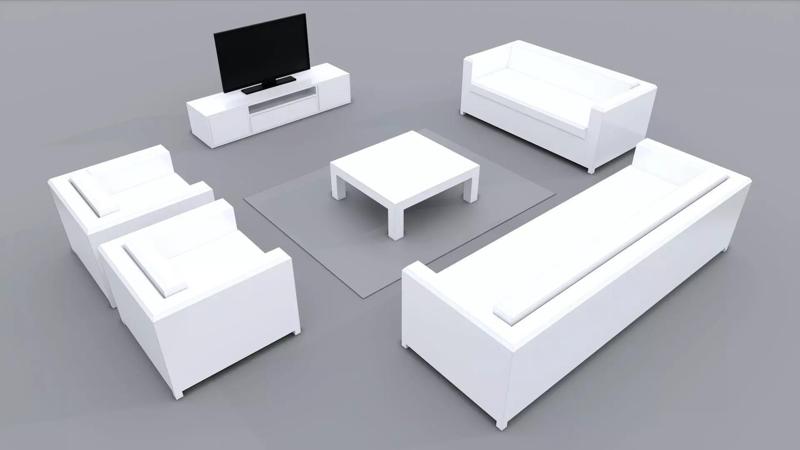 3D PRINTABLE- LIVING ROOM