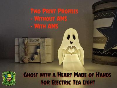 Ghost with a Heart Made of Hands for el. Tea Light