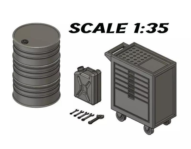 1-35 Scale Diorama Tool Canister Barrel