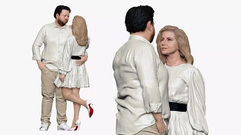 001265 big man in white hug girl in white dress 3dp