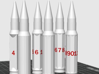 Rifle Bullet dice (D4-D20)