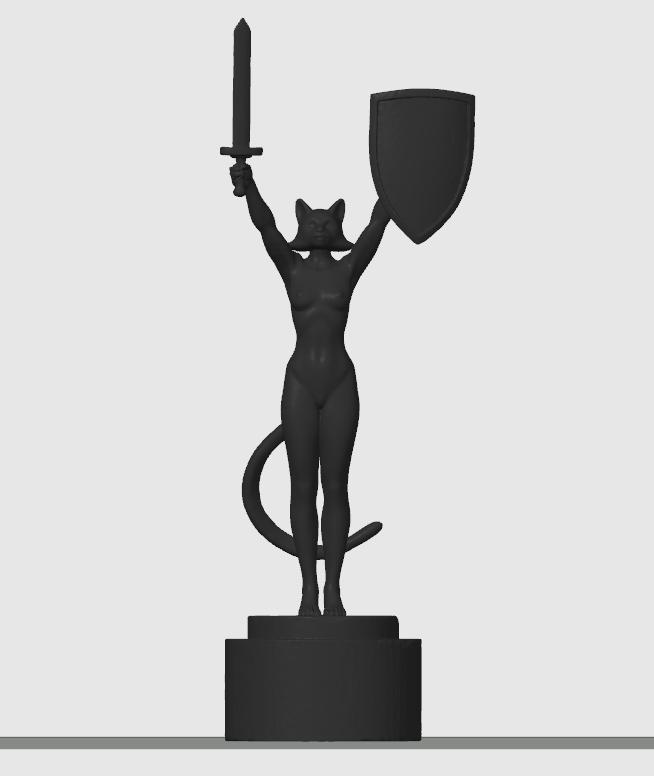 Mother cat-girl figurine