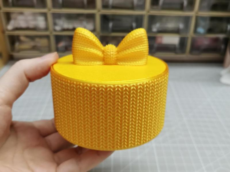 Bowknot Knitted Storage Box - Highly Detailed (no supports)
