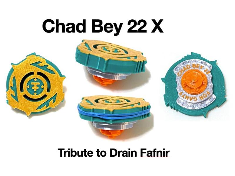 Chad Bey 22 X Drain Fafnir Tribute BeybladeX