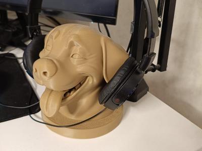 Cartoon Dog Bust for holding headphones
