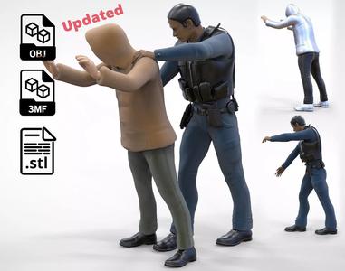 A police officer  arrested a guilty man 1 64 Miniature