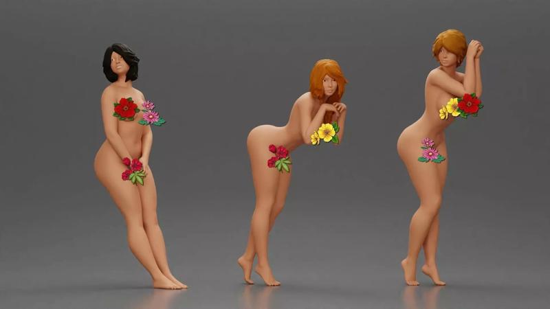 3 naked women April 2