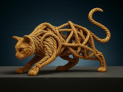Braided Cat in Motion