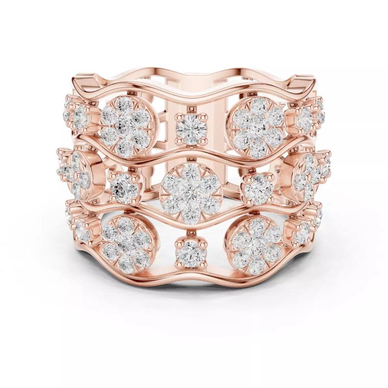 Three Round Diamond Row Thick Wedding Ring 3DM STL Video