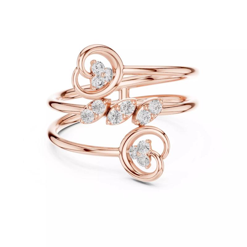 Triple Band Heart Design Engagement Wedding Ring 3DM STL Video