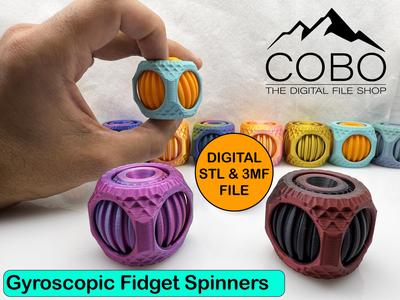 Fun Gyroscopic Fidget Spinner STL file for 3D Printing, 3D printable Fidget Cube Party Favor Gift