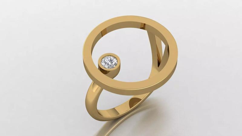 Women ring with 1 diamond