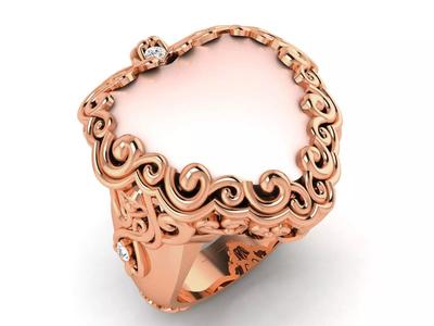 Women Pearl Ring 3dm render details