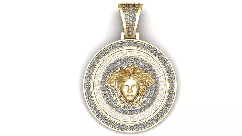 LADY FACE DESIGN COIN PENDANT 3D PRINTABLE MODEL