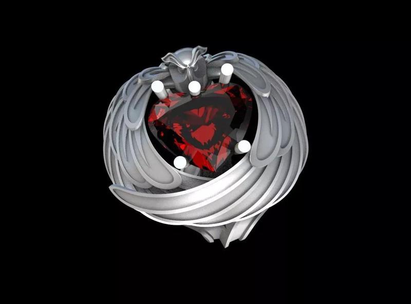 Hibou coeur de rubis