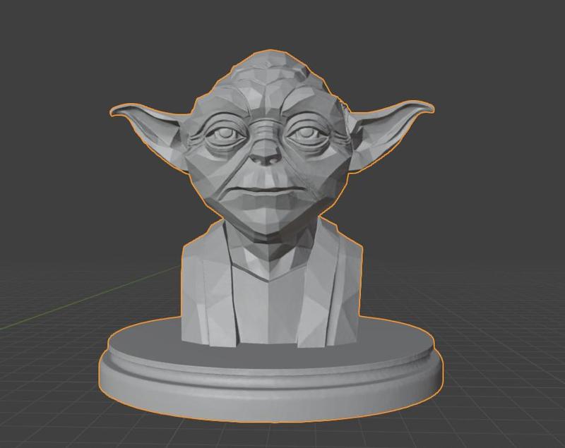 Yoda (Low-Poly) Bust - 3D Print Model (Star Wars Fan Art)