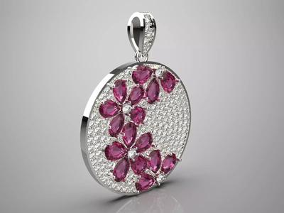 luxury flower diamond pendant jp0267