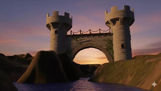 Medieval Castle Bridge Scene  Fantasy Environment