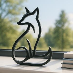 Fox Silhouette – 3D Printable Line Art Woodland Decor