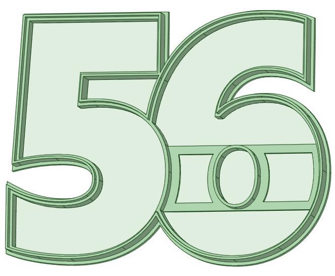 Number 56 shared happy birthday cookie cutter