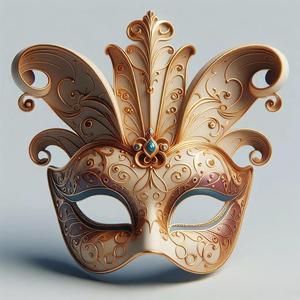 2468Venetian Carnival Mask Color 3D Model magic