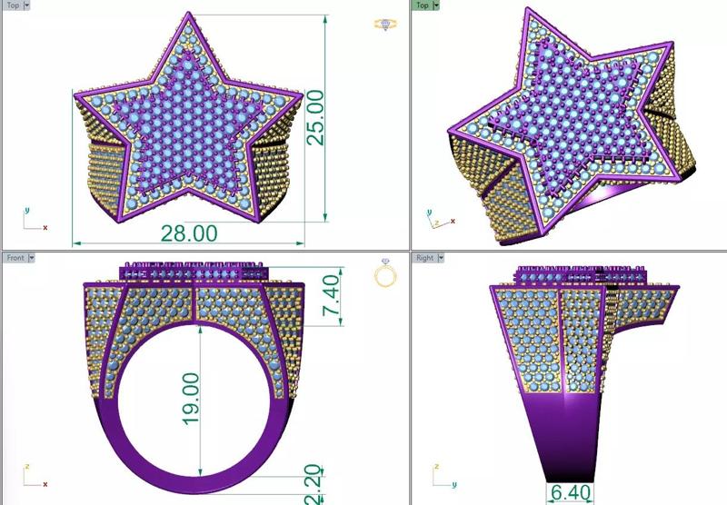 Star Ring Size US 9 or France 60