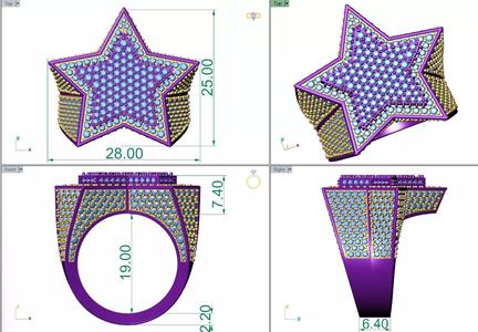 Star Ring Size US 9 or France 60