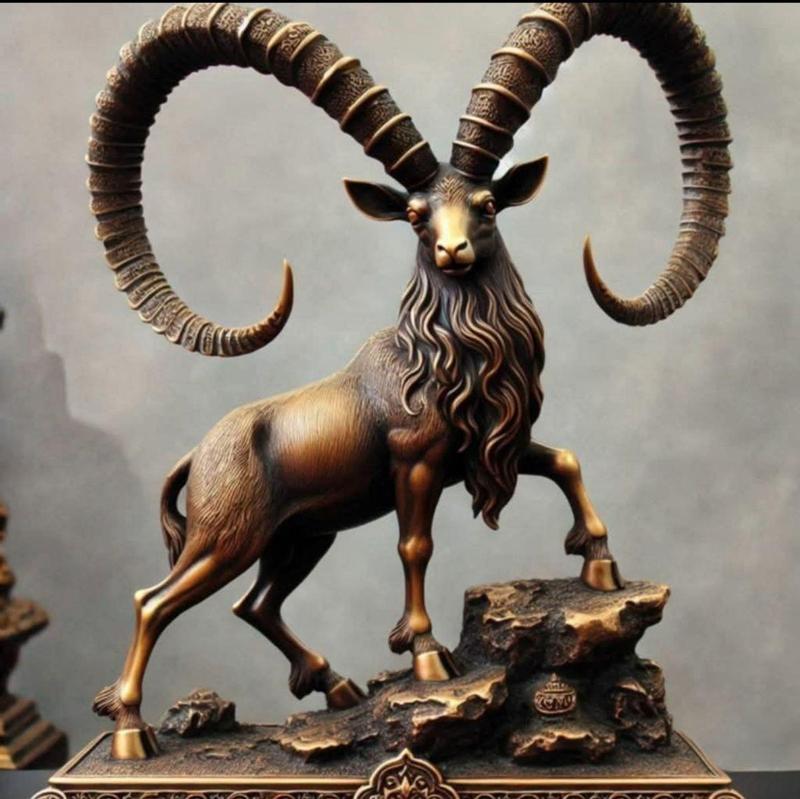 “Majestic Spiralhorn – Regal Goat Sculpture for 3D Printing”