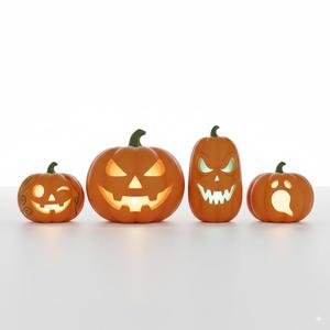 Halloween Pumpkin Lantern Set - Multi-Design 3D Print Bundle for Spooky Decor