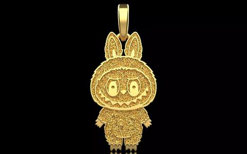 labubu pendant with texture model 1402