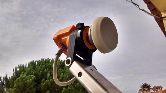 Adjustable support for LNB of Parabolic Antenna.