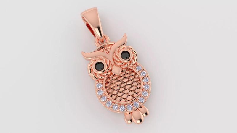 3dm and stl owl pendant printable jewelry model