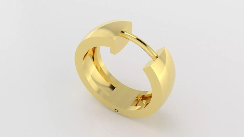 Huggie earrings with hinge