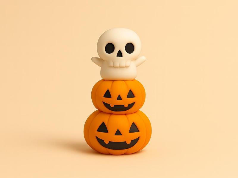 Halloween Pumpkin Skele stack