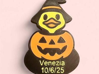 duck in a pumpkin magnet