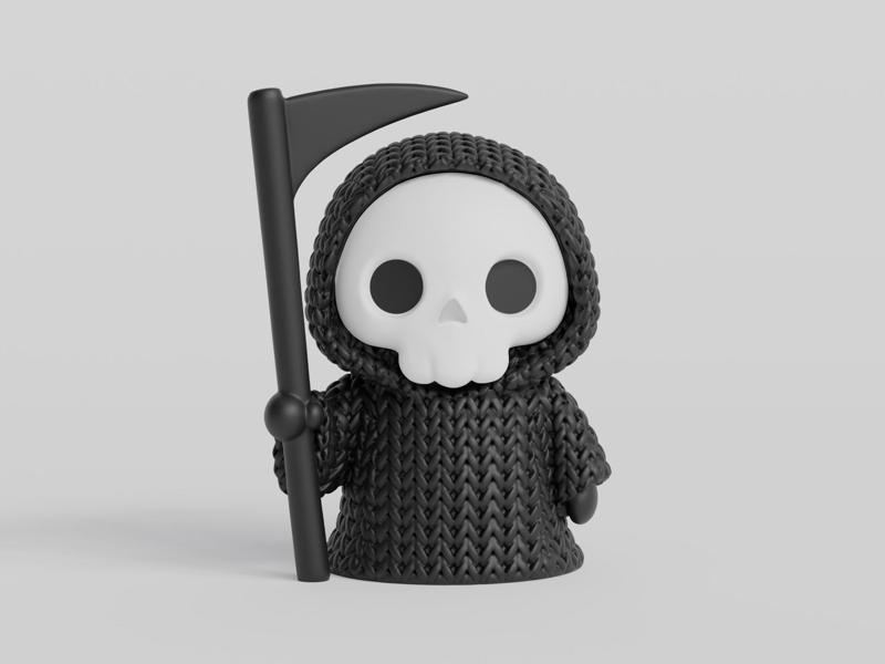 Knitted Halloween Grim Reaper
