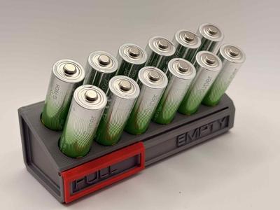 Battery AAA holder with  battery status
