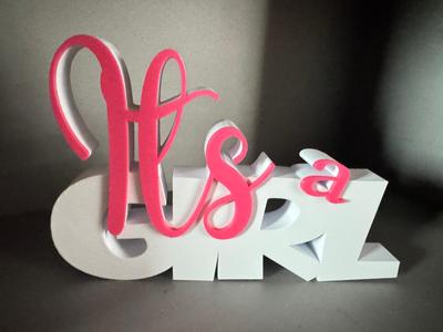 Its a Girl Lettering Baby Shower Party