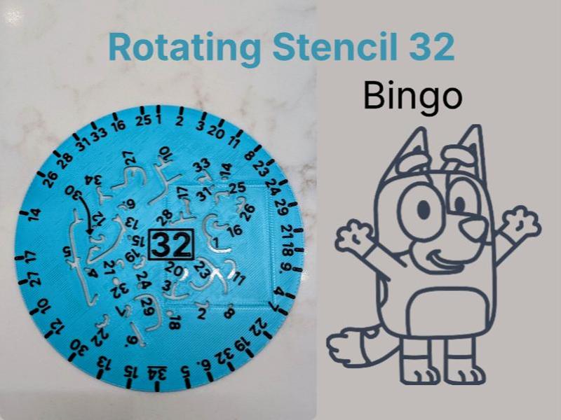 Rotating Stencil 32 Bingo from Bluey