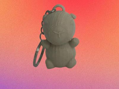 Kawaii Capybara Keychain - Cute 3D Printed Keyring