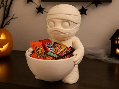 Cute Halloween Mummy Candy Bowl Trick Treat Holder