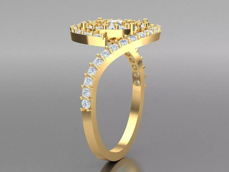 White Natural Diamond Fashion Ring In 10k Yellow Gold 1WR100