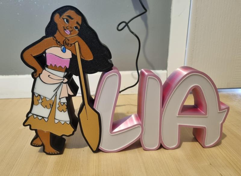 LIA Vaiana name lamp