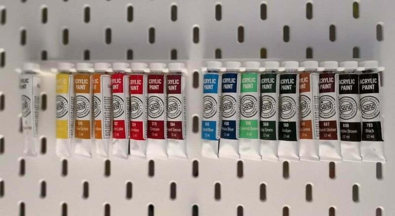 Paint tube holder for IKEA Skadis (Skådis)