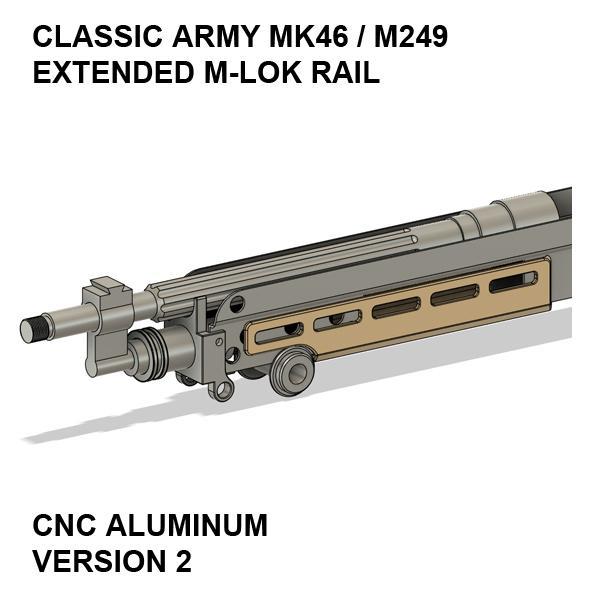 MK46 / M249 Extended M-Lok CNC Aluminum Handguard - Classic Army Airsoft