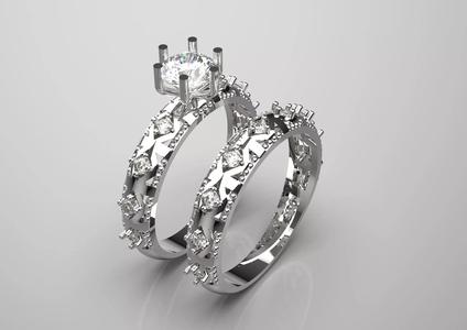 Luxury white gold engagement ring with diamonds model wr0109