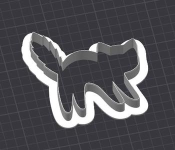 Startled Cat Cookie Cutter – Puffy Tail – 4in – STL File